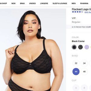 2 black Savage Fenty bras, never worn, with tag (Bra 44G and Bralette 3X)